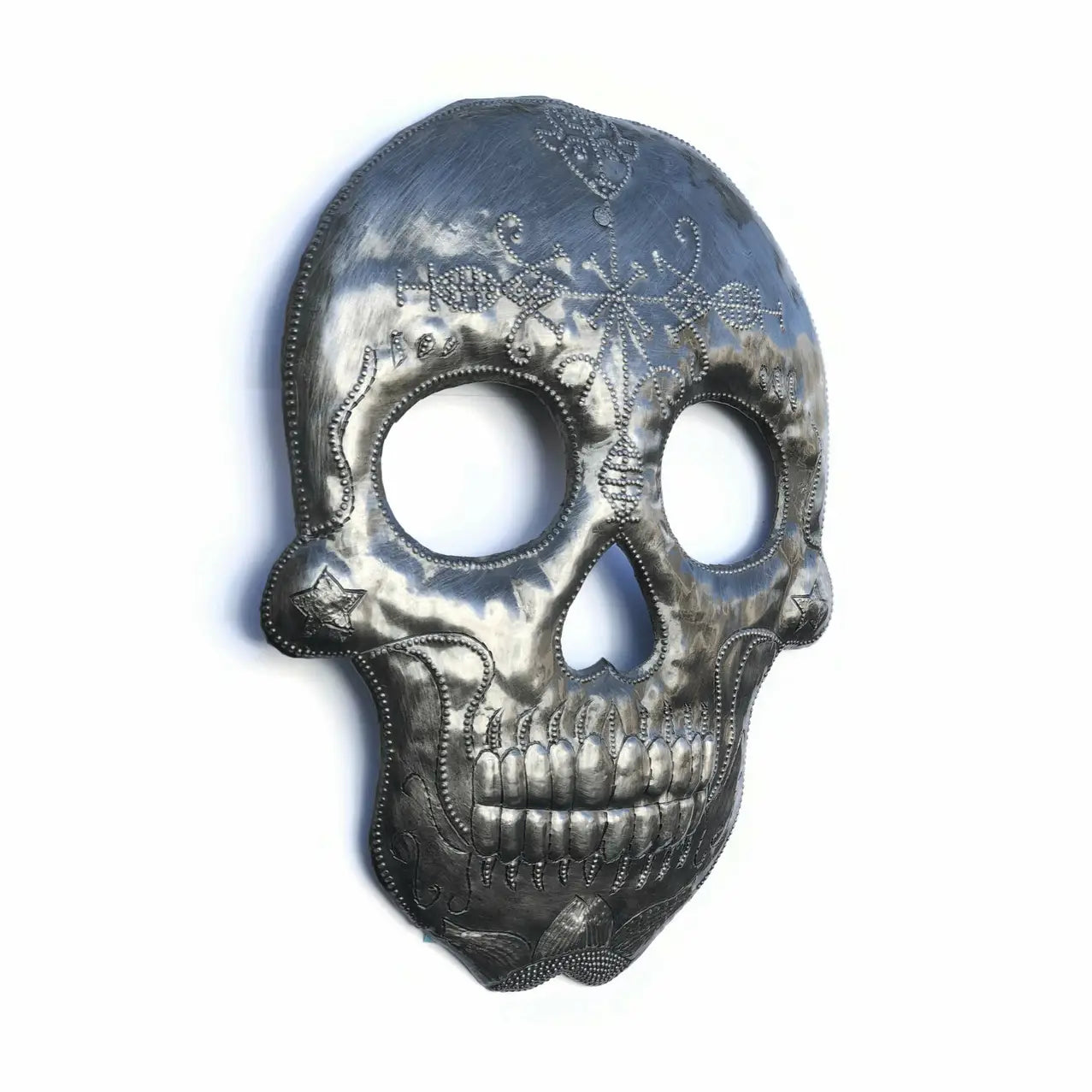 Voodoo Veve Bossou Skull Metal Wall Hanging Sculpture