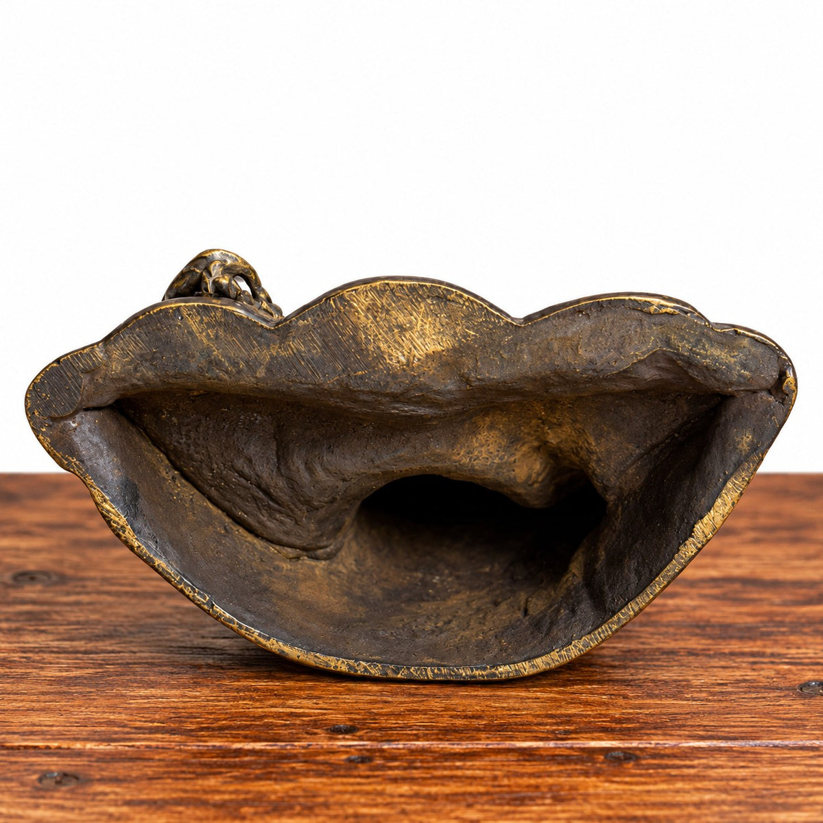 Brass and Brown Buddha Statue with Lotus - 6"x5"