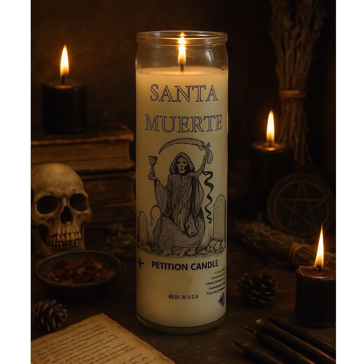 The Spiritual Alchemists Santa Muerte Petition Candle - White