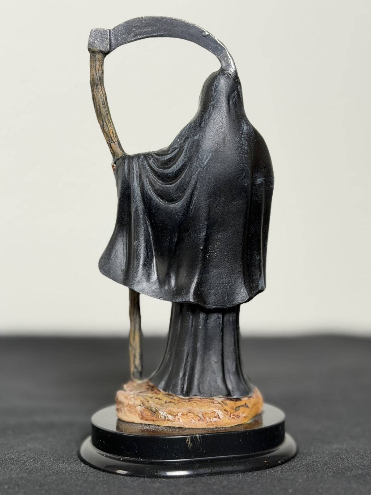 5" Tall Santa Muerte Statue Hand Painted - Black