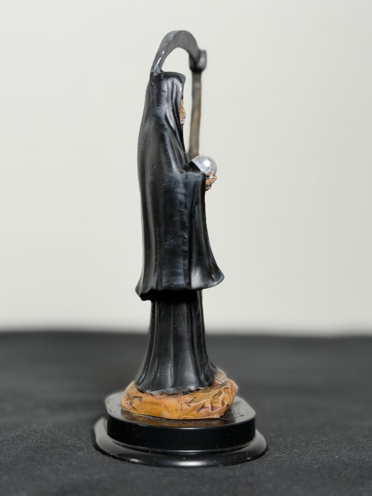 5" Tall Santa Muerte Statue Hand Painted - Black