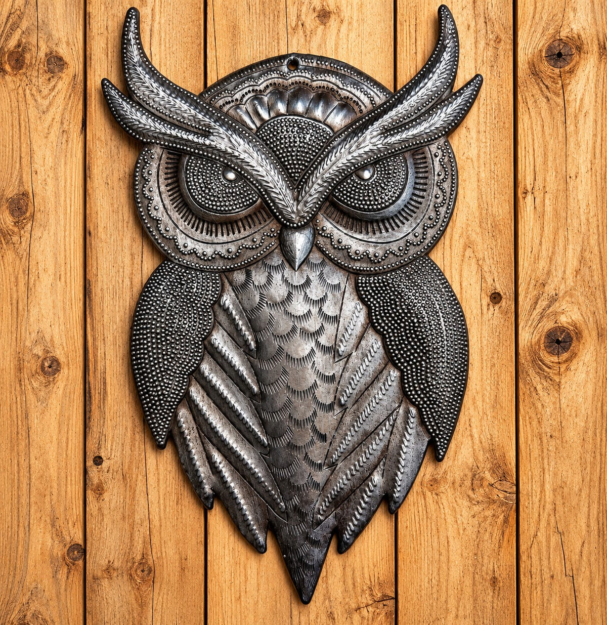 Haitian Metal Owl Wall Art - #2
