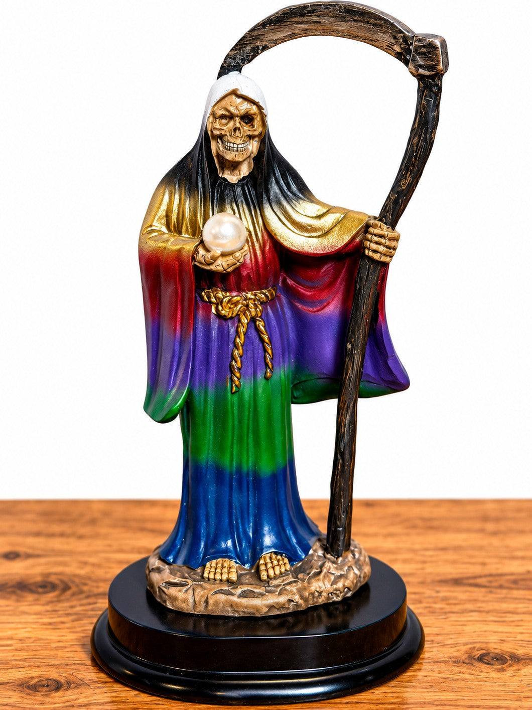 5" Tall Santa Muerte Statue - Multicolored