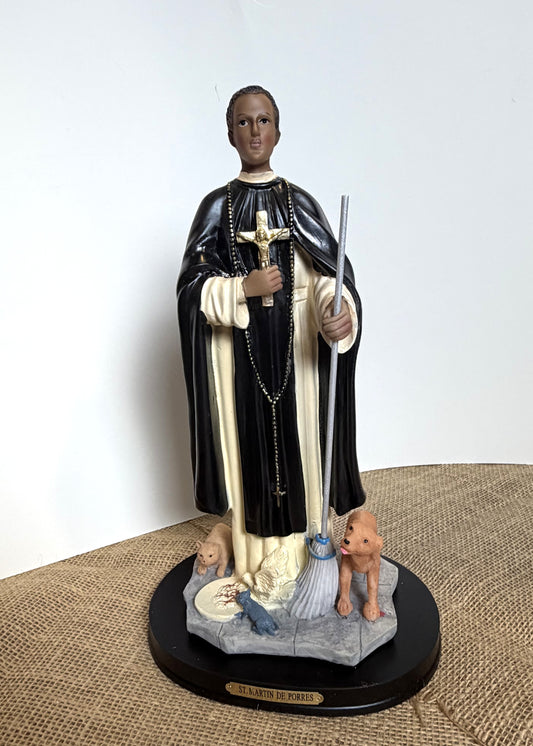 Saint Martin De Porres Holy Figurine - 12"H