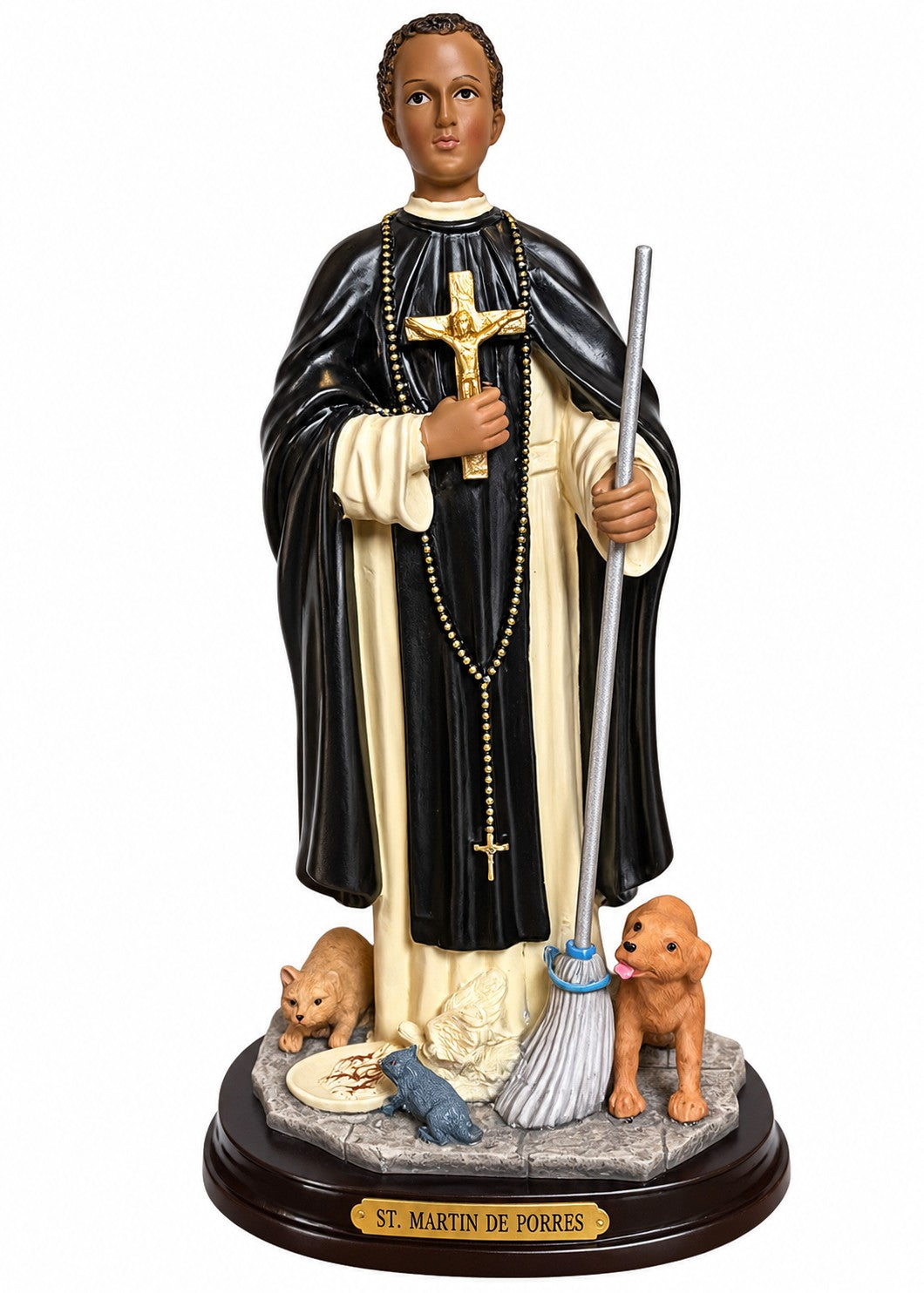 Saint Martin De Porres Holy Figurine - 12"H