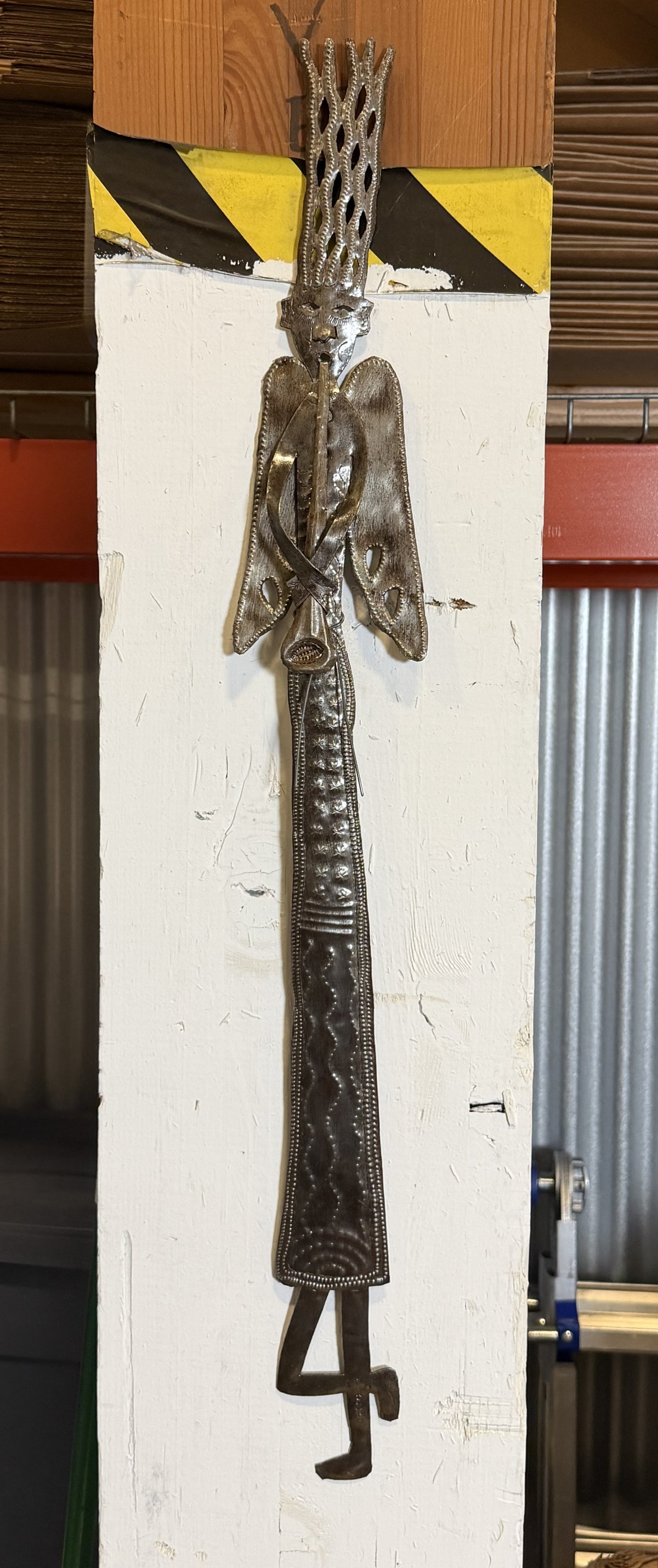 Hand Crafted Haitian Metal Art - Tall, Narrow & Whimsical Messenger Angel