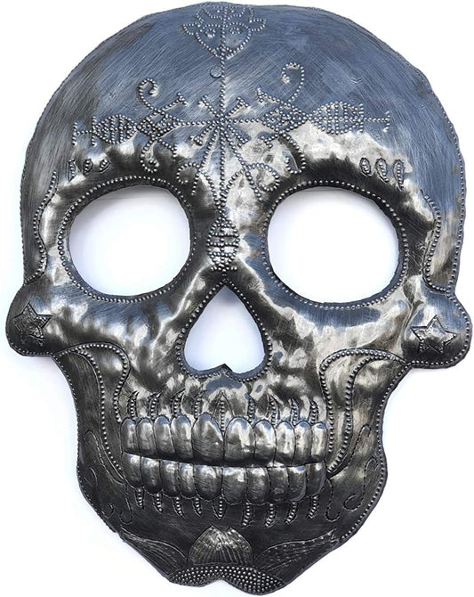 Voodoo Veve Bossou Skull Metal Wall Hanging Sculpture