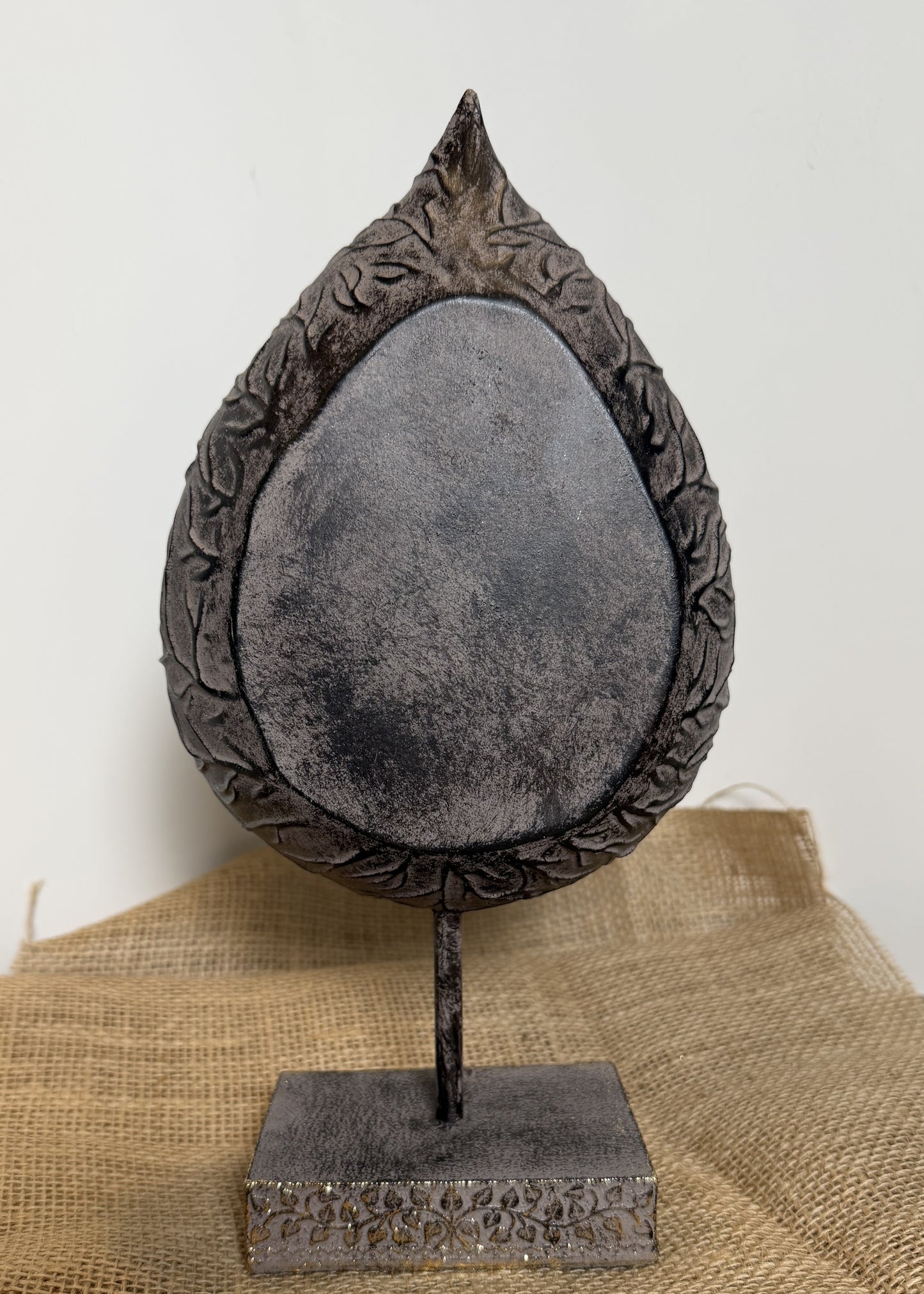 Oceanic Linkways Gold Touching the Earth standing Leaf Buddha Plaque
