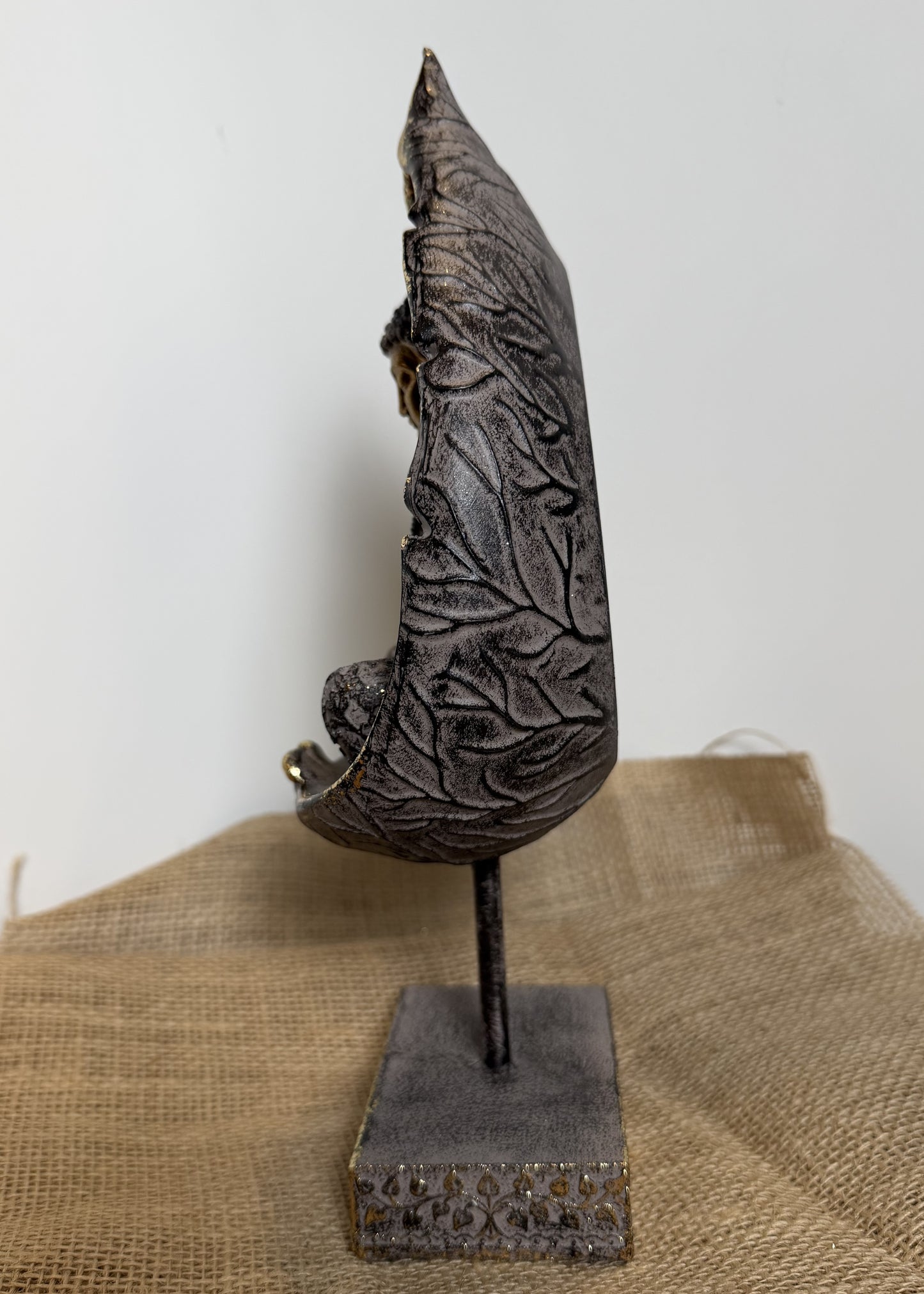 Oceanic Linkways Gold Touching the Earth standing Leaf Buddha Plaque