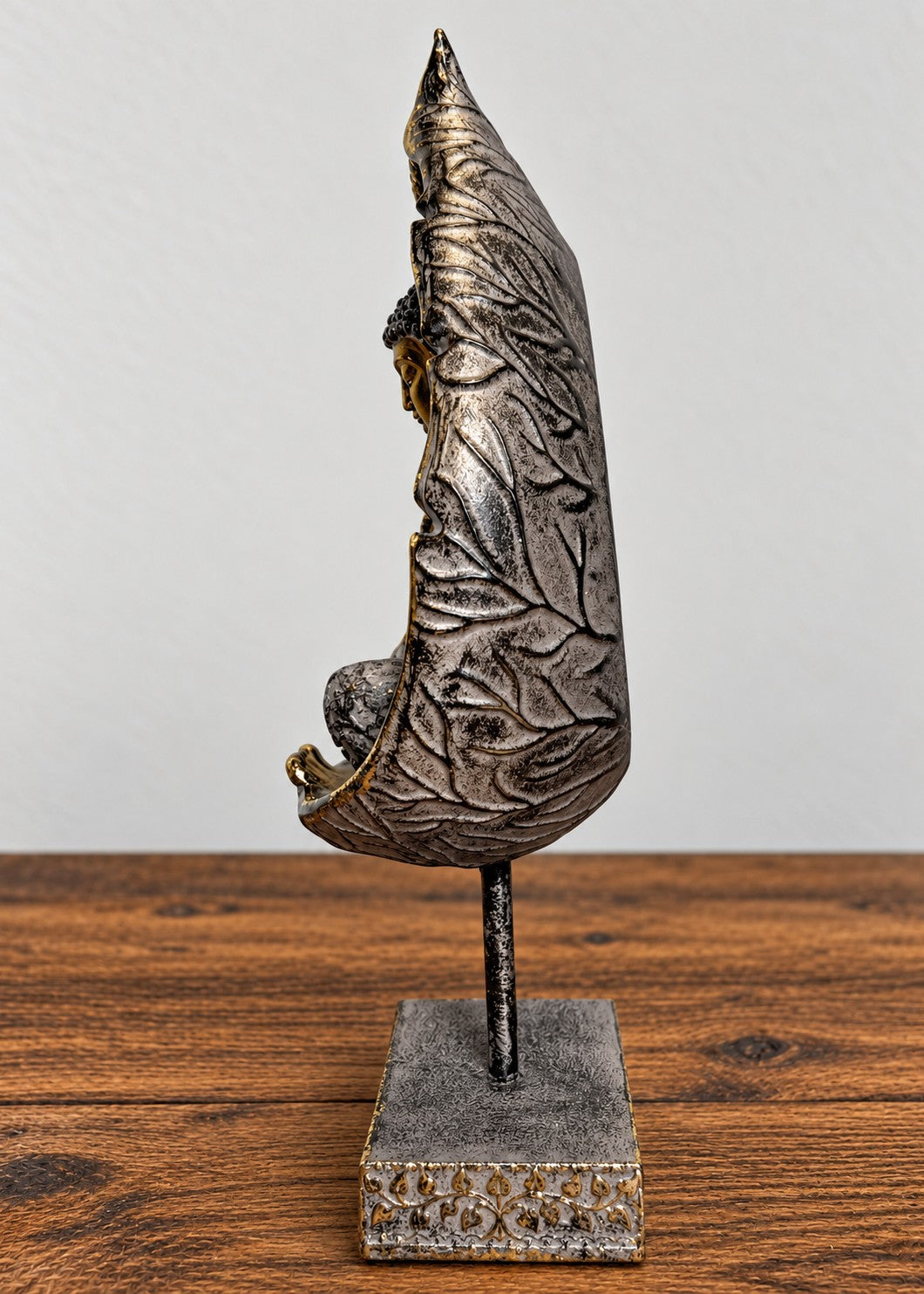 Gold Touching the Earth standing Leaf Buddha Plaque