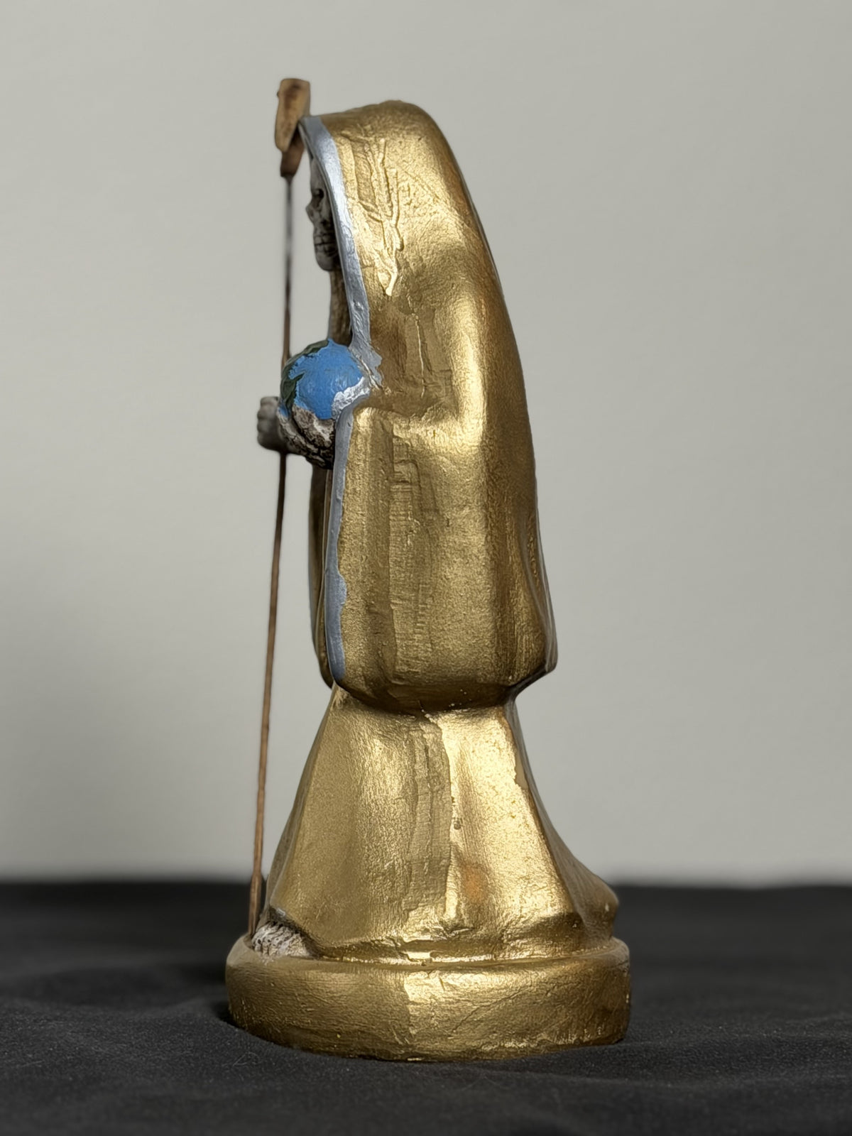 Santa Muerte 8.5 inch Statue Prepared - Gold