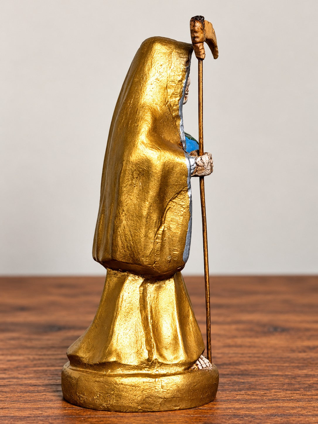 Santa Muerte 8.5 inch Statue Prepared - Gold