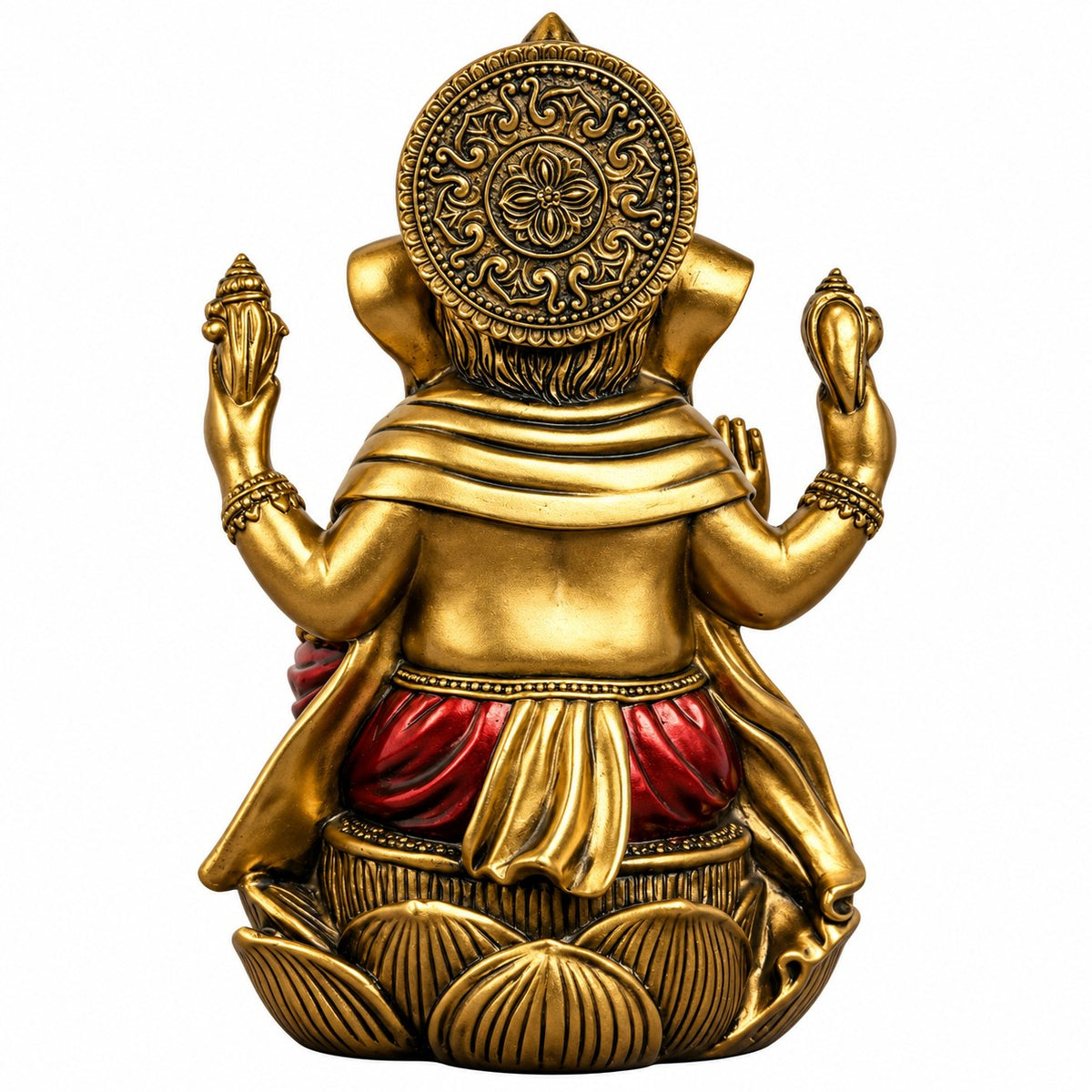 6.75" Tall Ganeshia Statue - Gold & Red