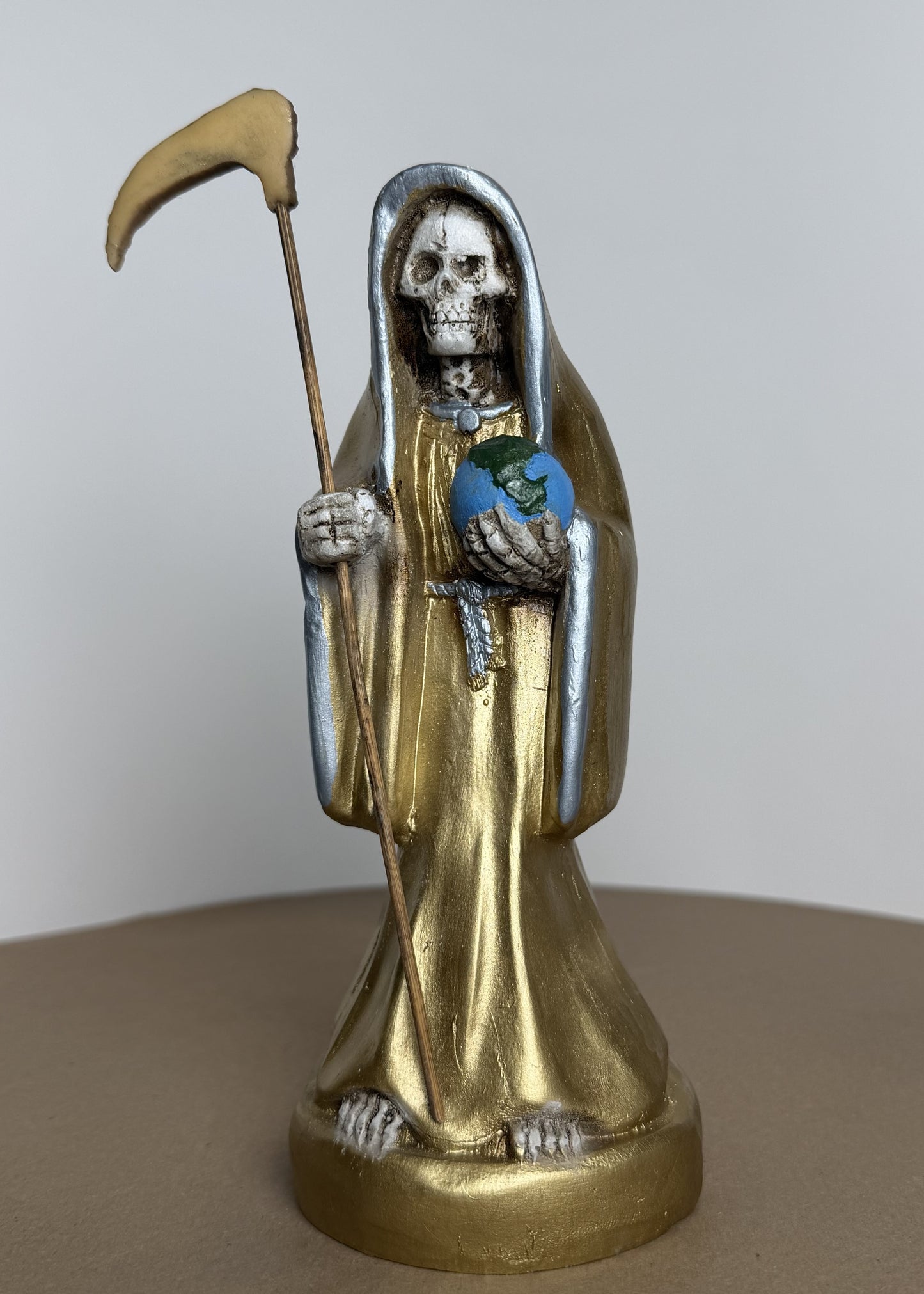 Santa Muerte 8.5 inch Statue Prepared - Gold