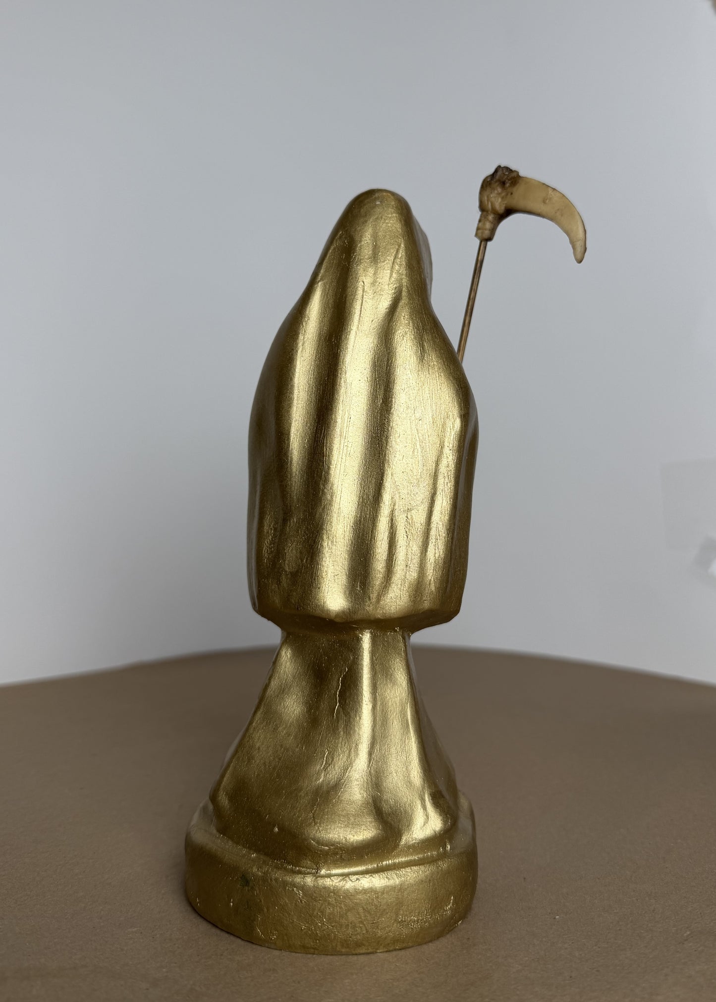 Santa Muerte 8.5 inch Statue Prepared - Gold