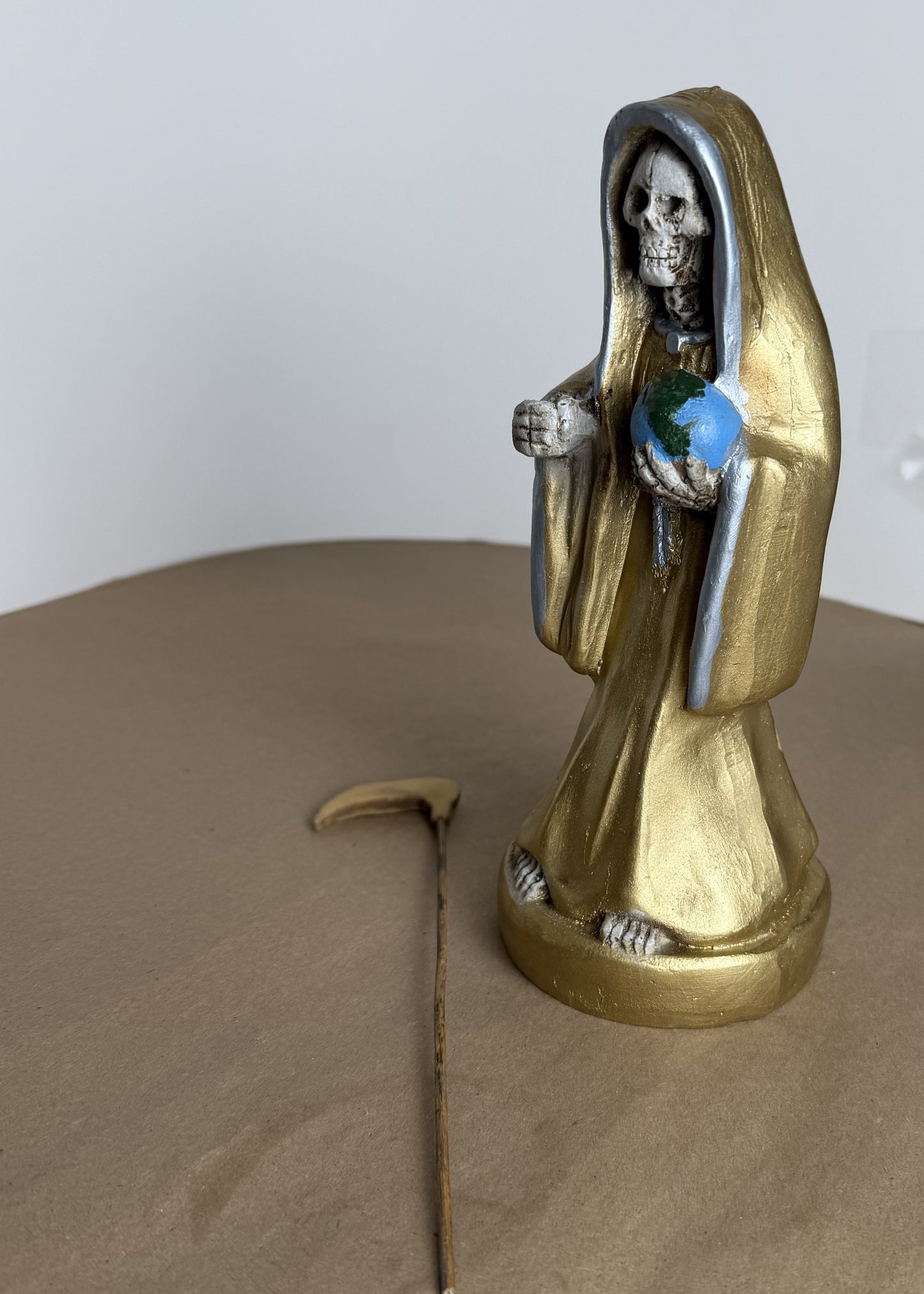 Santa Muerte 8.5 inch Statue Prepared - Gold