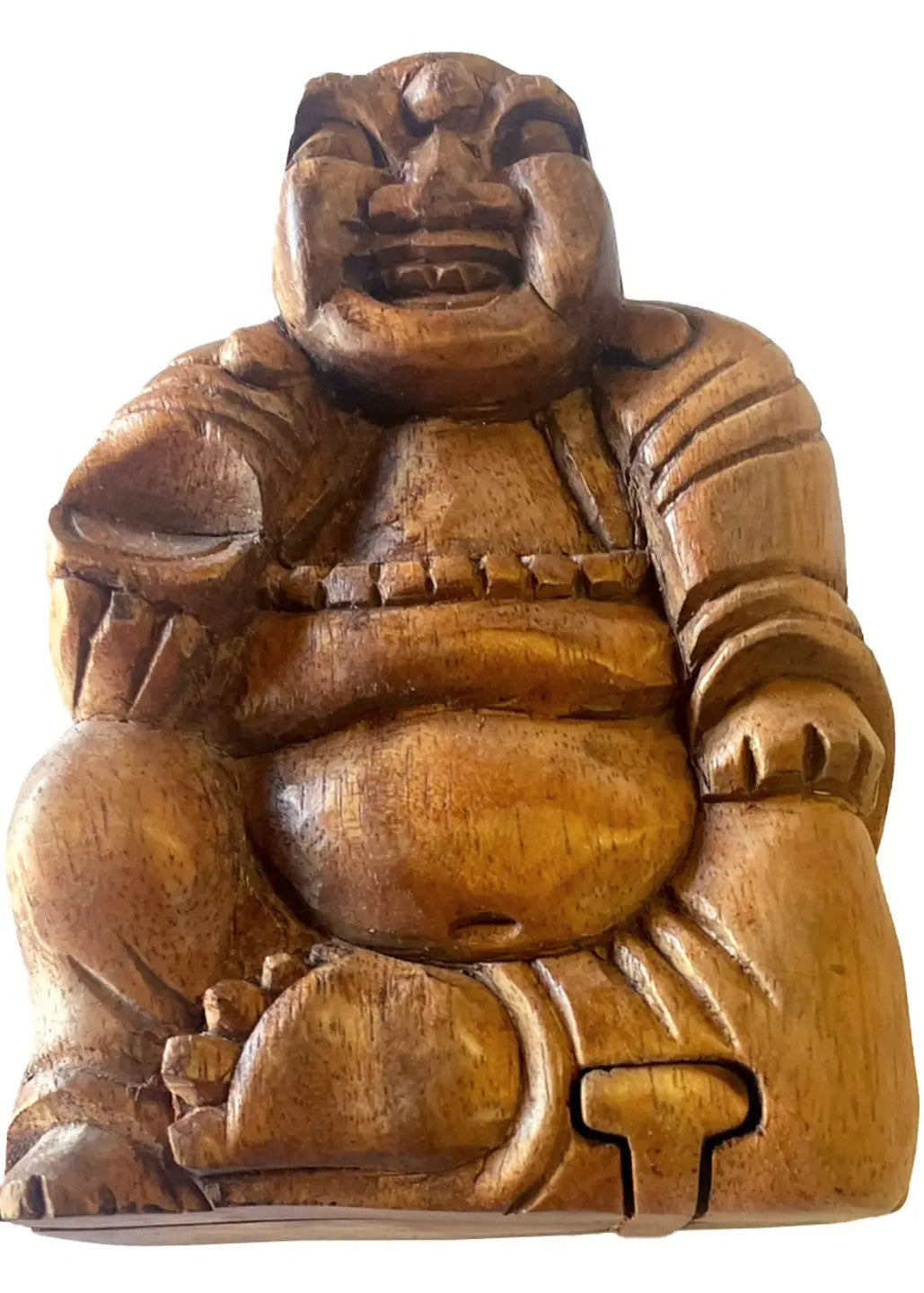 Yak & Yeti Happy Buddha Carved Wooden Puzzle Box