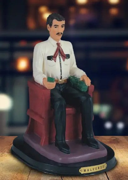 10.5"H Jesus Malverde Angel of the Poor Sinaloa Figurine