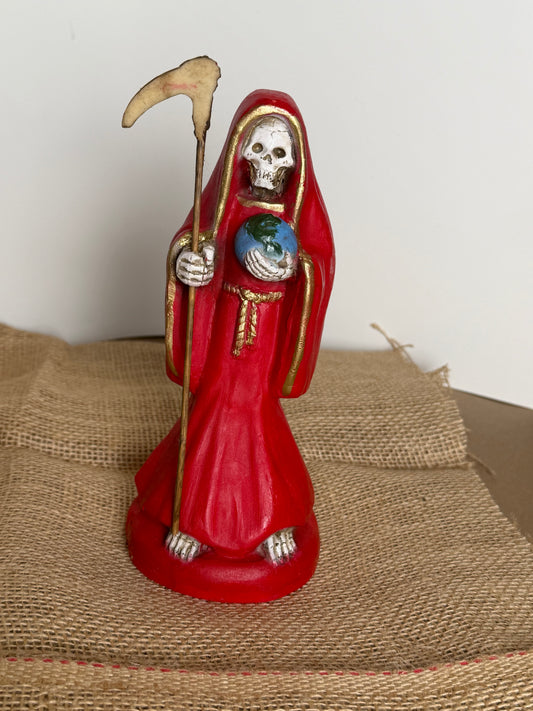 Santa Muerte 8.5 inch Statue Prepared - Red