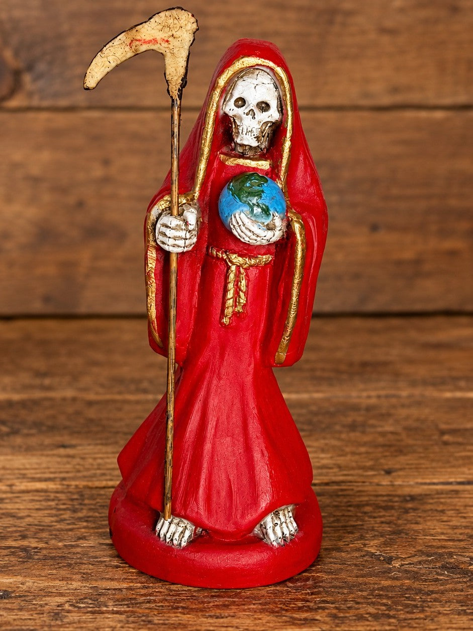 Santa Muerte 8.5 inch Statue Prepared - Red
