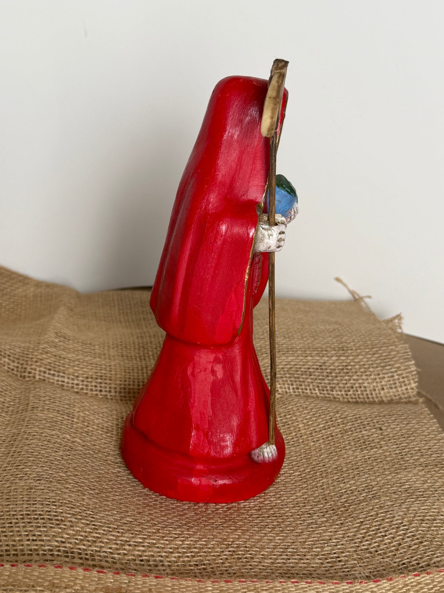 Santa Muerte 8.5 inch Statue Prepared - Red