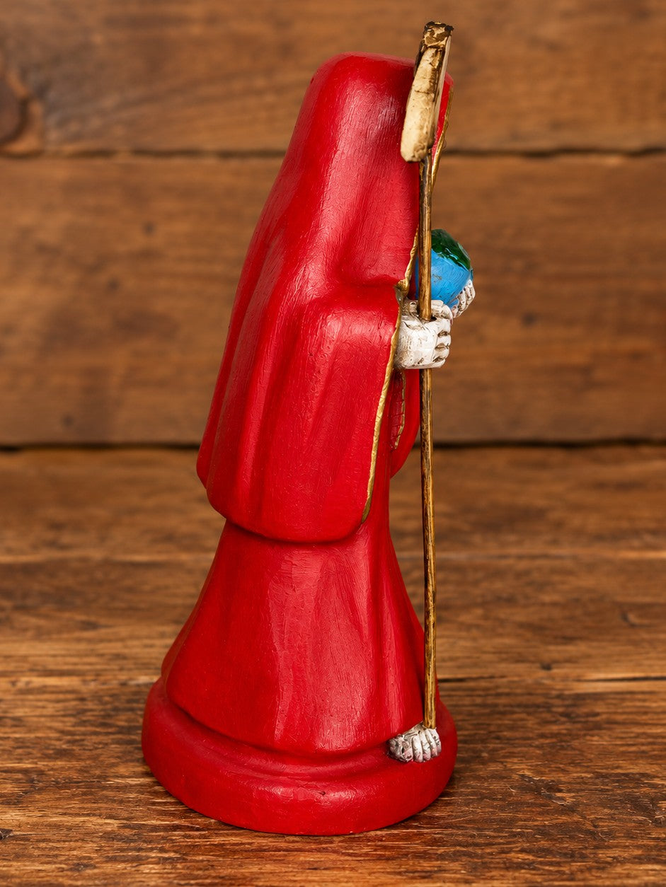Santa Muerte 8.5 inch Statue Prepared - Red