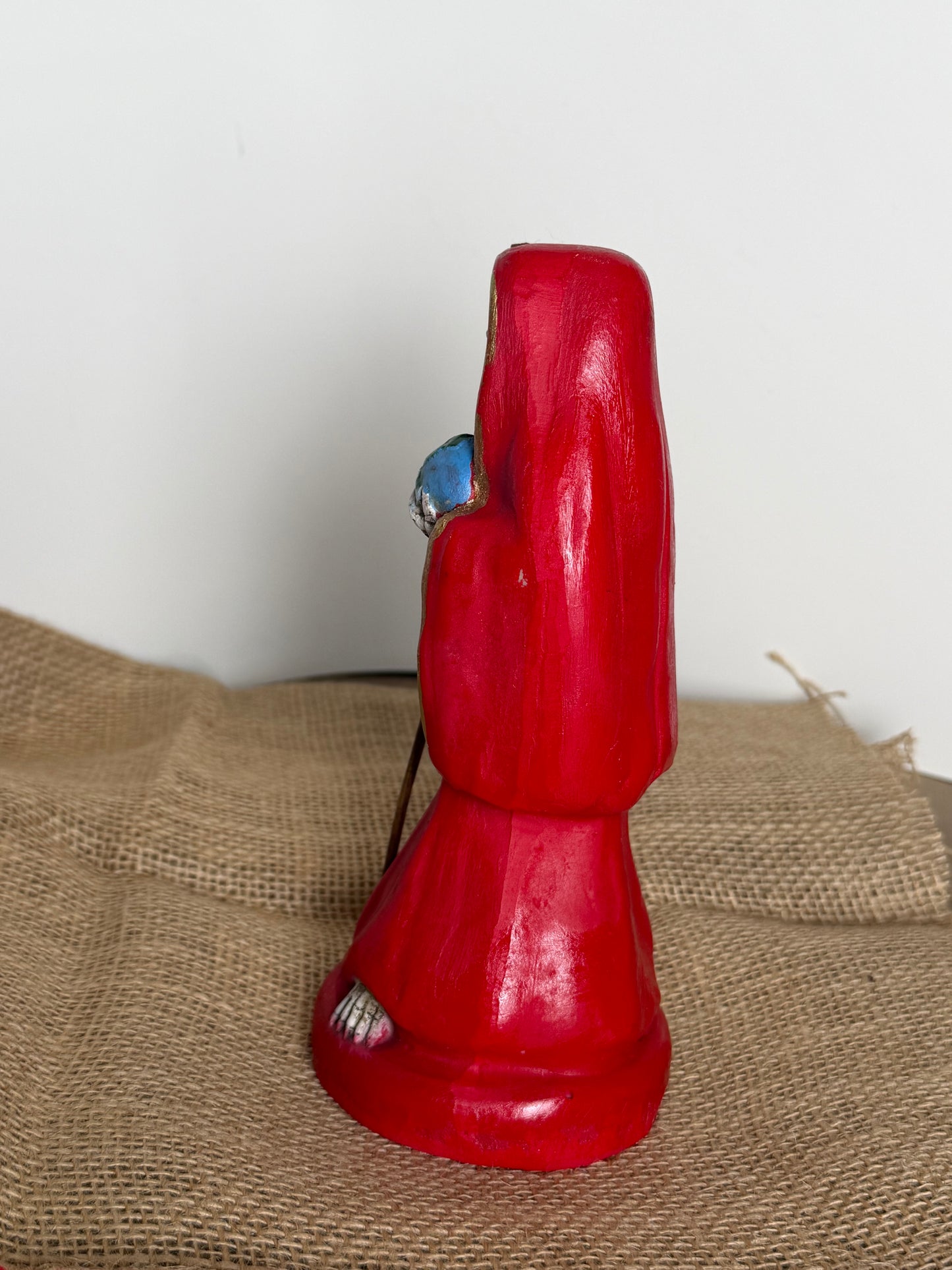 Santa Muerte 8.5 inch Statue Prepared - Red