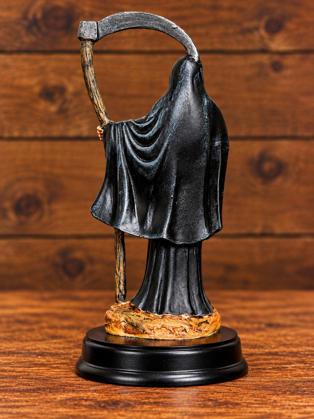 5" Tall Santa Muerte Statue Hand Painted - Black