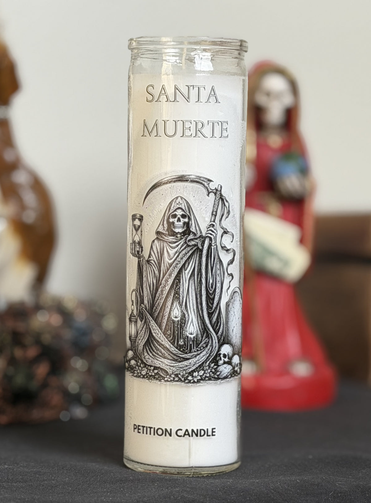 The Spiritual Alchemists Santa Muerte Petition Candle - White