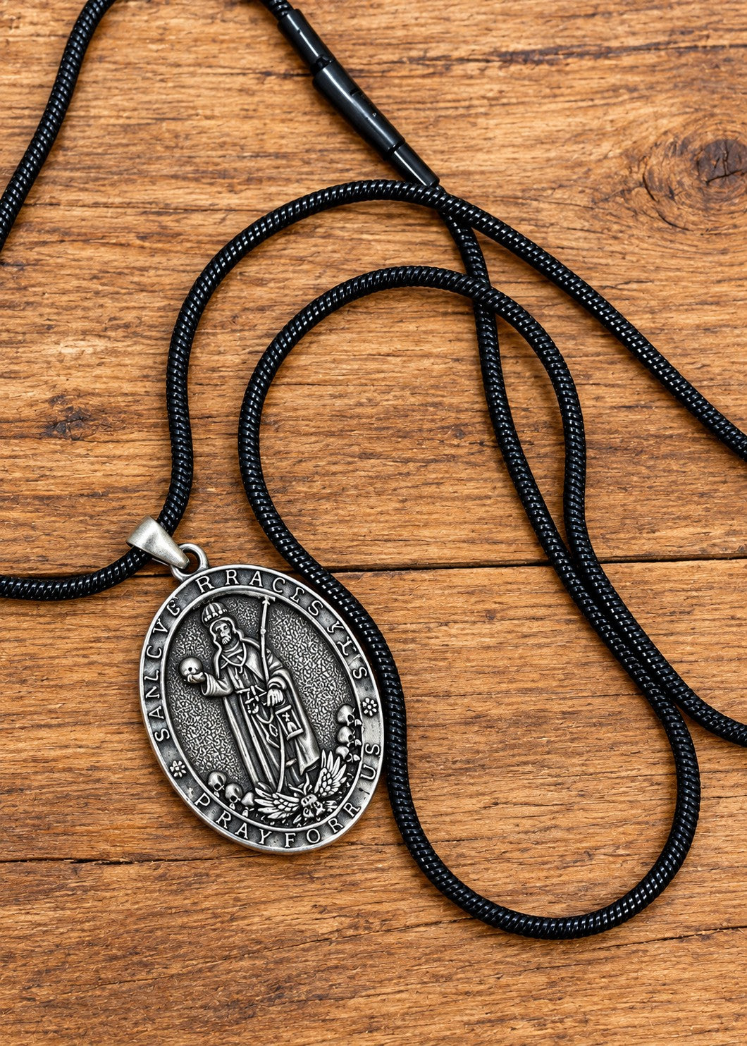 Sterling Silver Santa Muerte Pendant Necklace