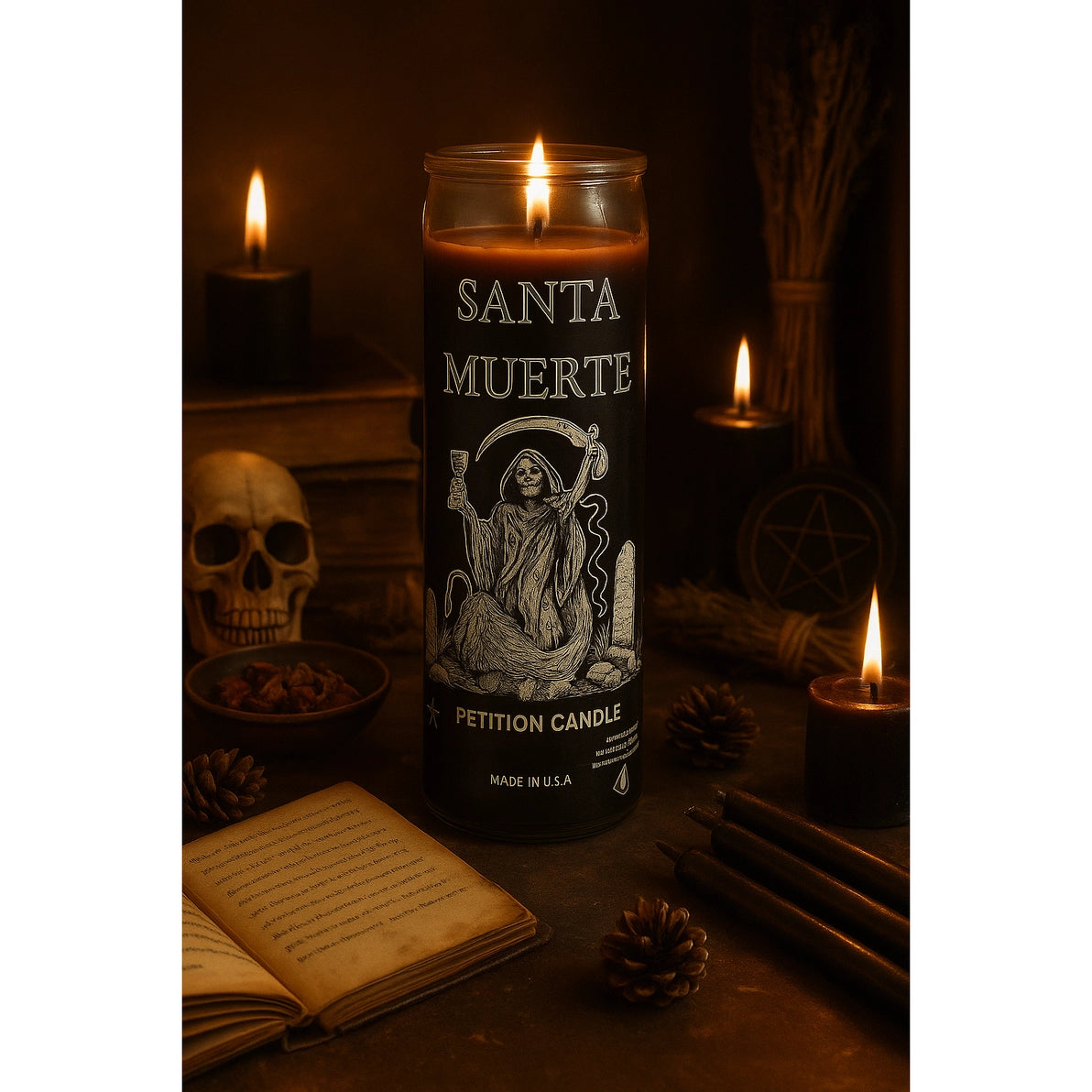 The Spiritual Alchemists Santa Muerte Petition Candle - Black