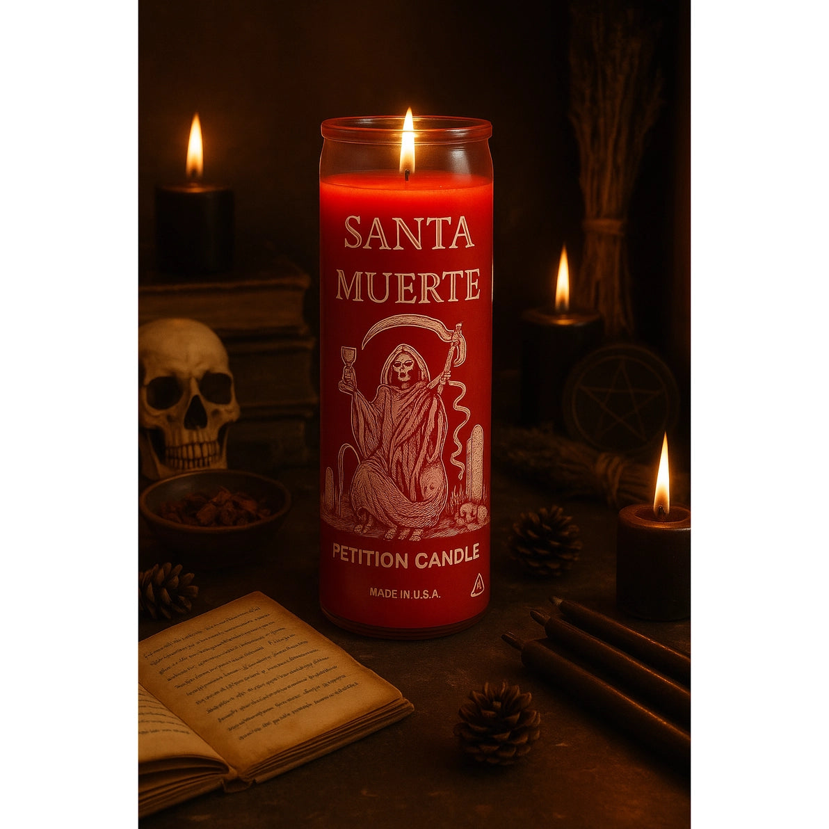 The Spiritual Alchemists Santa Muerte Petition Candle - Red