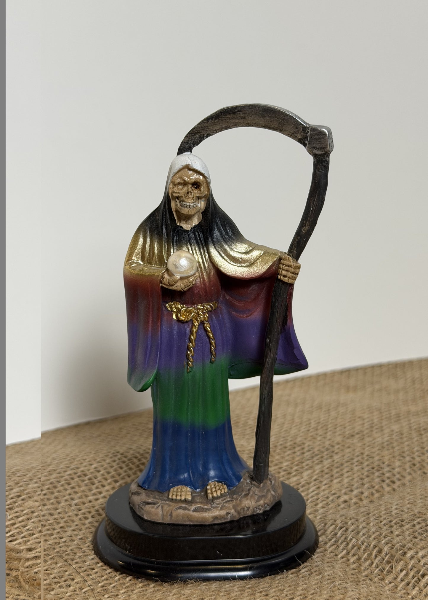 5" Tall Santa Muerte Statue - Multicolored